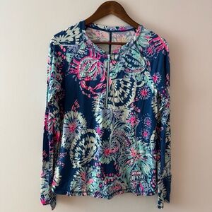 Lilly Pulitzer Luxletic Delaynee Meryl Nylon half-zip top Size M